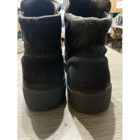 Saimilor Black Suede Platform Ankle Boots With Side Zipper & Ribbed Soles 11 - Picture 4 of 8